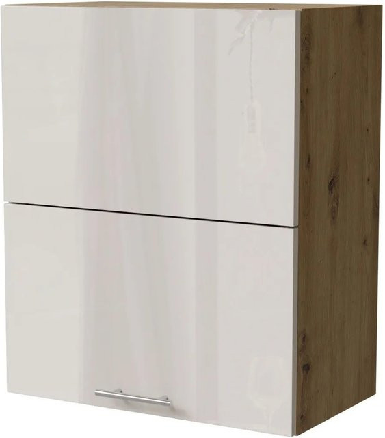 Feldmann-Wohnen Klapphängeschrank Brerra W8B/60-AV in Eiche Artisan und RAL 9001 Creme Hochglanz, B/T/H: 60 x 32,5 x 72 cm - Bild 1