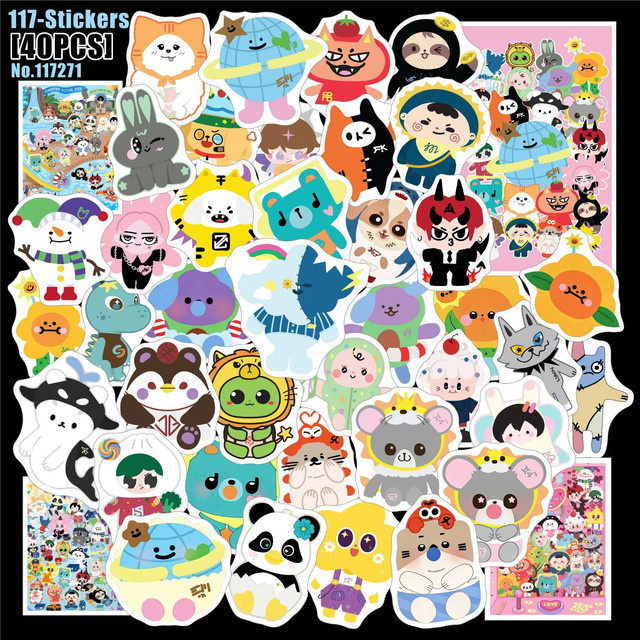 nbyinto Thai GMMTV CP Q-Version Aufkleber-Set mit 40 Stück wasserfeste Kawaii Aufkleber für Fans in Multicolour - Bild 1