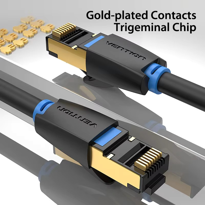 Vention Ethernet-Kabel Cat 8 High Speed 40 Gbit/s SSTP Netzwerkkabel mit RJ45-Anschluss für Router und Modem - Bild 2