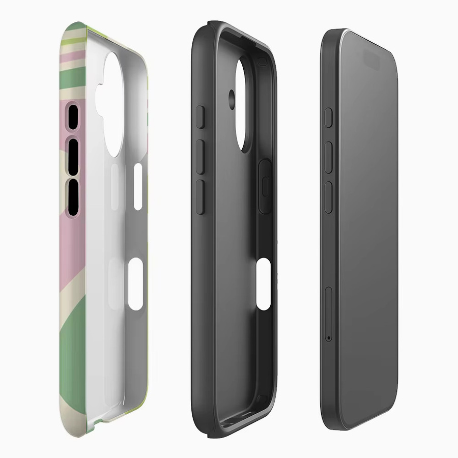 Pastell Waves Handyhülle für iPhone 17 16 15 14 13 12 11 Pro Max Plus mit doppelschichtiger Rückseite in Multicolour von Potdemiel - Bild 2