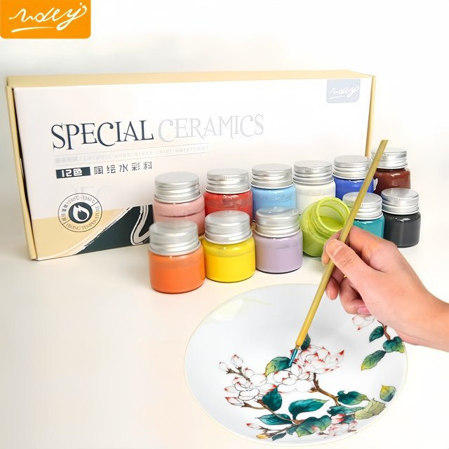 12-Farben Unterglasur-Aquarellfarben Set für Keramikmalerei in Multicolor - Bild 1