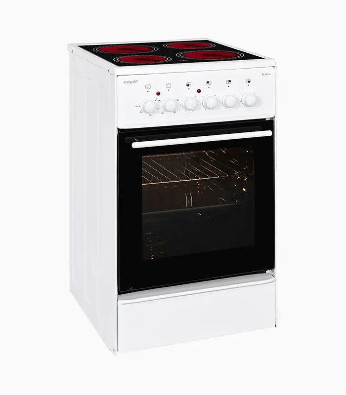 Exquisit Elektro-Standherd ECM 5-4.1 in Weiß mit 4 Kochfeldern und 47 l Backofenvolumen - Bild 4