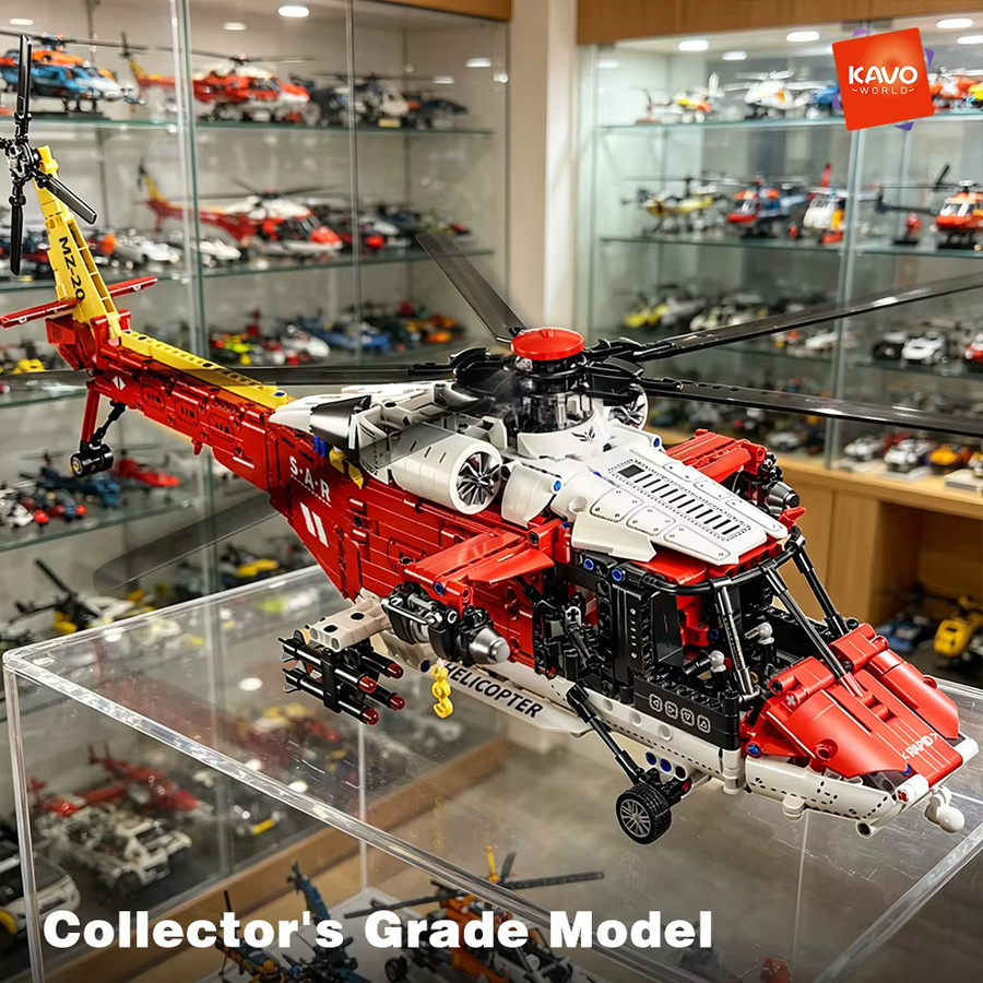 KAVOWORLD Z-20 Roter Cooler Rettungshubschrauber, Lernbaukasten, 1.528 Teile - Bild 4