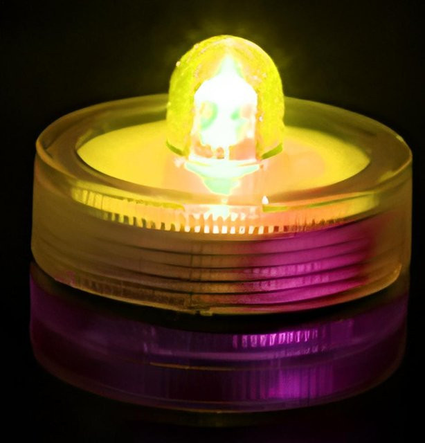 GYROBALL Wasserdichte LED-Teelichter gelb, batteriebetriebene flammlose Unterwasser-Lichter für Vasen, Aquarium und Teiche - Bild 1