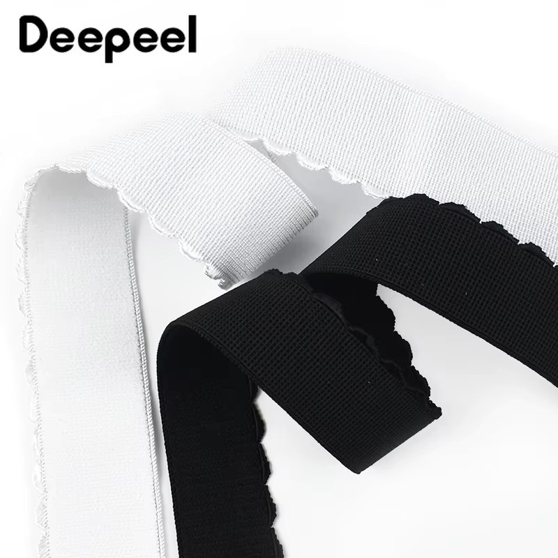 Deepeel Elastisches Gummiband in Weiß für Unterwäsche und DIY-Nähzubehör, Breite: 10-50 mm - Bild 3