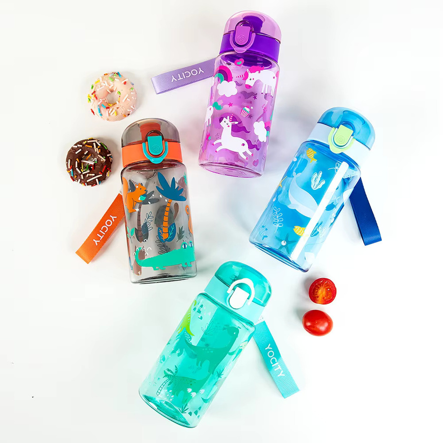 YOCITY Dinosaurier Trinkflasche für Schule, Büro und Sport, Lila, 550 ml - Bild 2