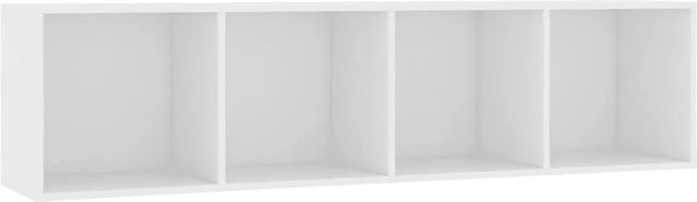 vidaXL Bücherregal und TV-Schrank in Weiß mit Medienfächern, B/T/H: 143 x 30 x 36 cm - Bild 1