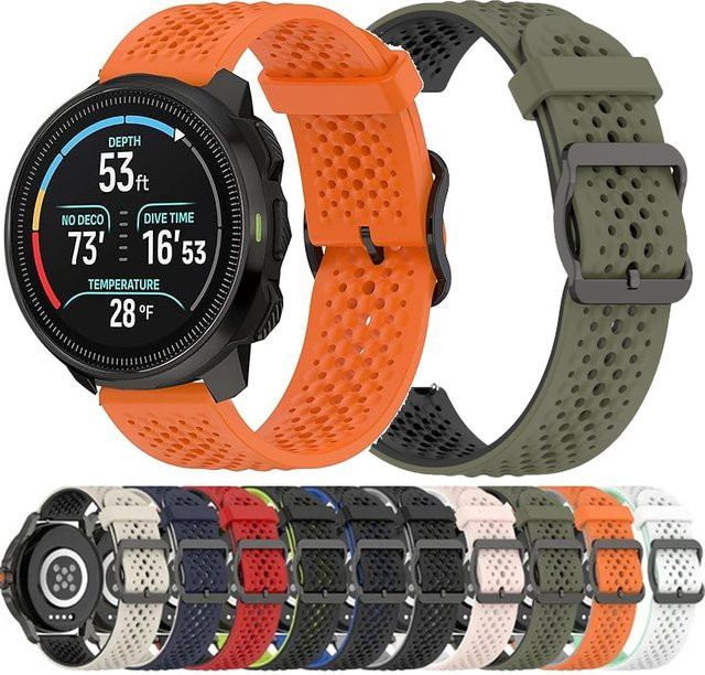 Suunto Sport-Silikonarmband, Schwarz, 20 mm, 22 mm - Bild 1
