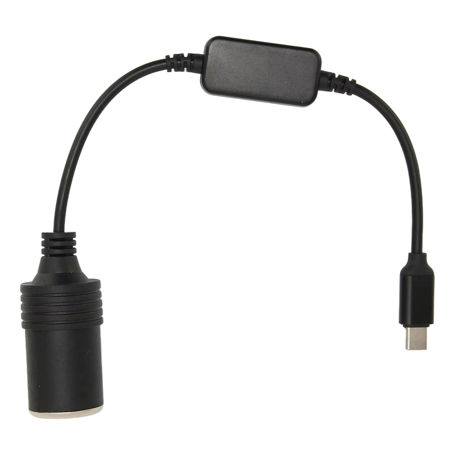 Qiilu USB-C auf 12V Zigarettenanzünder Buchse Netzteil Konverter für Auto Elektronik Zubehör, Schwarz - Bild 5