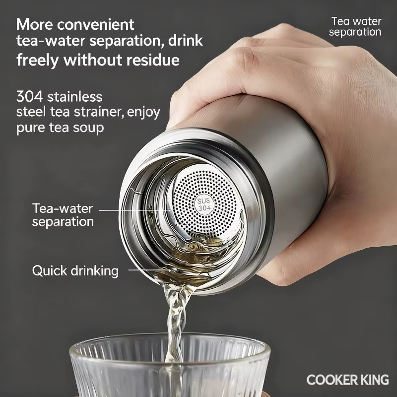 COOKER KING Thermo-Wasserflasche Yun Dao Serie aus Edelstahl in Silber, 490 ml - Bild 4