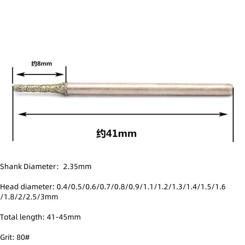 Diamantbohrer mit 2,35 mm Schaft als ultralanger Lochbohrer für Metall und Jade in Silber - Bild 2