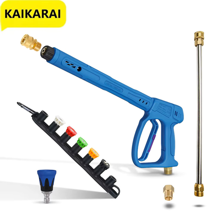 Kaikarai Hochdruck-Waschpistole mit 90 cm Verlängerung und 5-teiligem Düsen-Set, 4500 PSI, Schwarz-Blau - Bild 4