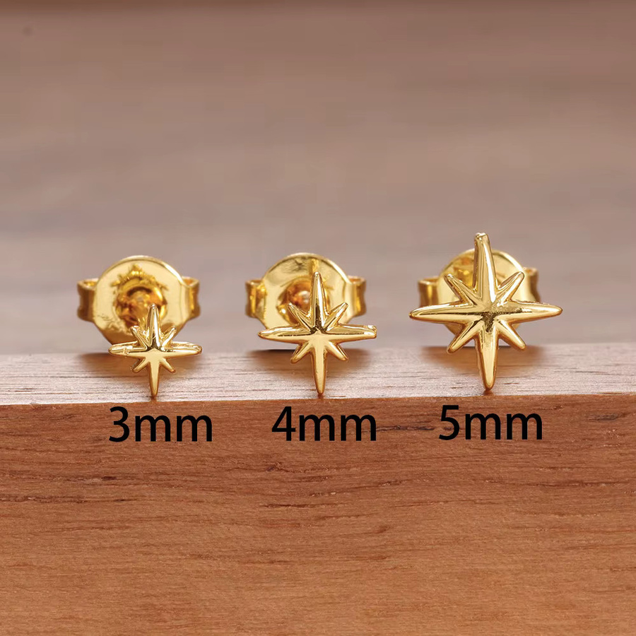 Yuedane Ohrring, Stern, 14K Gold überzogen, Damen - Bild 3