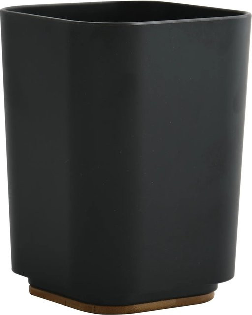 MSV Zahnputzbecher Kamla aus Polystyrol und Bambus in Schwarz, B/T/H: 7,9 x 7,9 x 11,1 cm - Bild 1