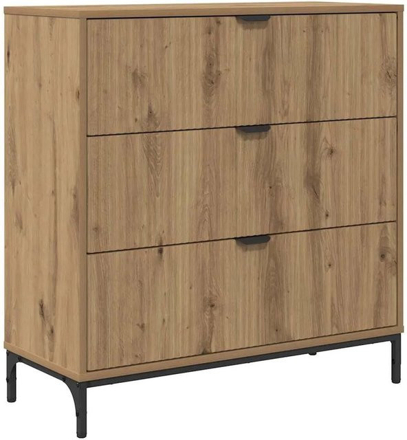 vidaXL Sideboard Artisan-Eiche in Braun aus Holzwerkstoff, B/T/H: 79,5 x 33 x 82 cm - Bild 1