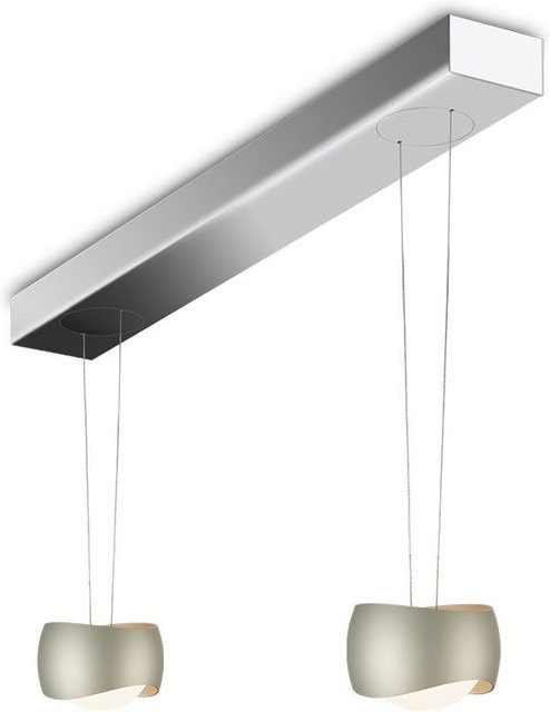 Oligo Curved Slack-Line LED-Pendelleuchte 2-flammig in Creme und Chrom mit Tunable White (2200K - 5000K) und Casambi-Steuerung - Bild 1