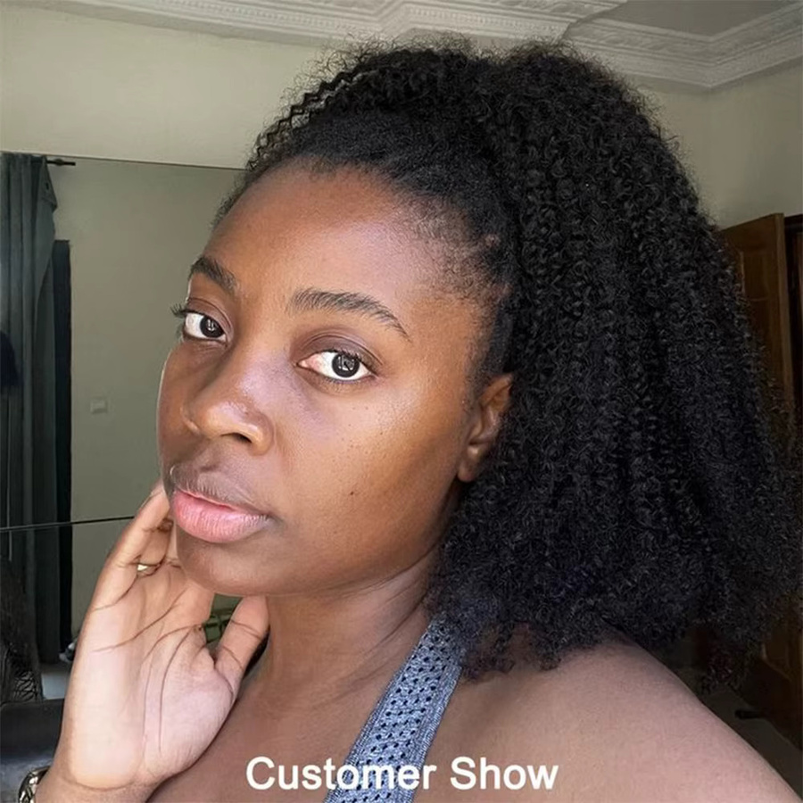 Tomiyaa Remy Echthaarverlängerungen, Afro Kinky Curly, Unisex - Bild 7