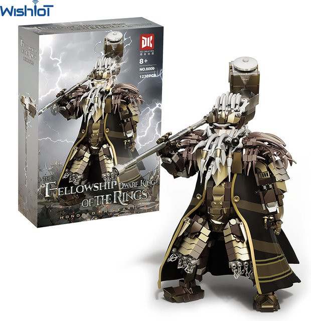 wishiot Ring Protector Zwerg König mit Waffe Hammer, Bausteine Modell Figur, Fantasy, ab 14 Jahren - Bild 1