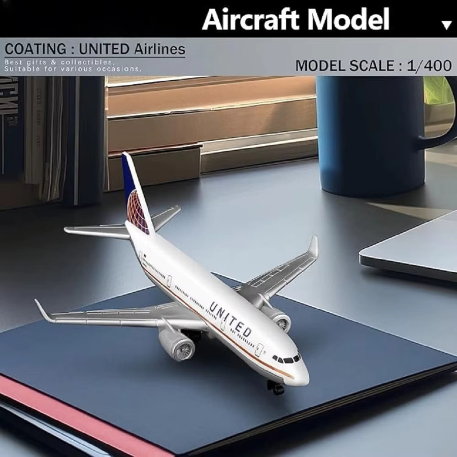 ZOCO United Airlines 747 B747 Flugzeugmodell, Druckgussmetall, 1:400 - Bild 2