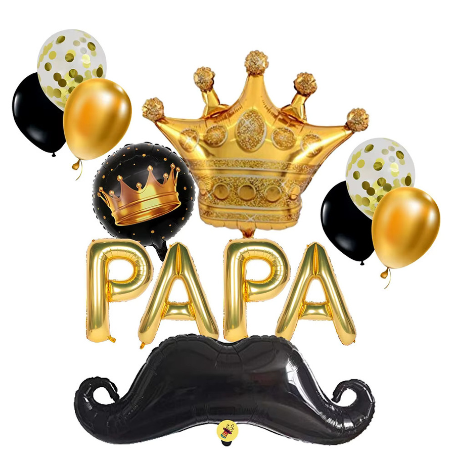 13-teiliges YAYB PAPA Ballon-Set in Gold zur Dekoration für Vatertag und Geburtstage - Bild 2