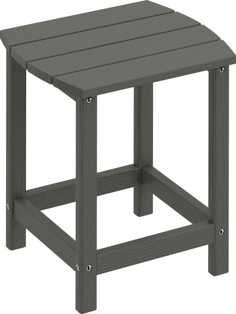 Outsunny Gartentisch und Beistelltisch aus wetterfestem Kunststoff in Grau, B/T/H: 37 x 46 x 48 cm - Bild 5