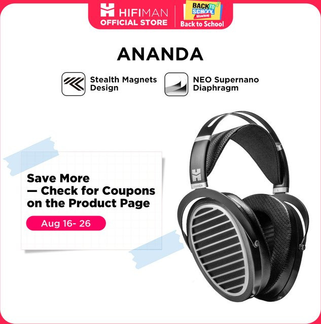 HIFIMAN Ananda Stealth Planare Magnetische HiFi Over-Ear Kopfhörer mit offener Rückseite in Schwarz - Bild 1
