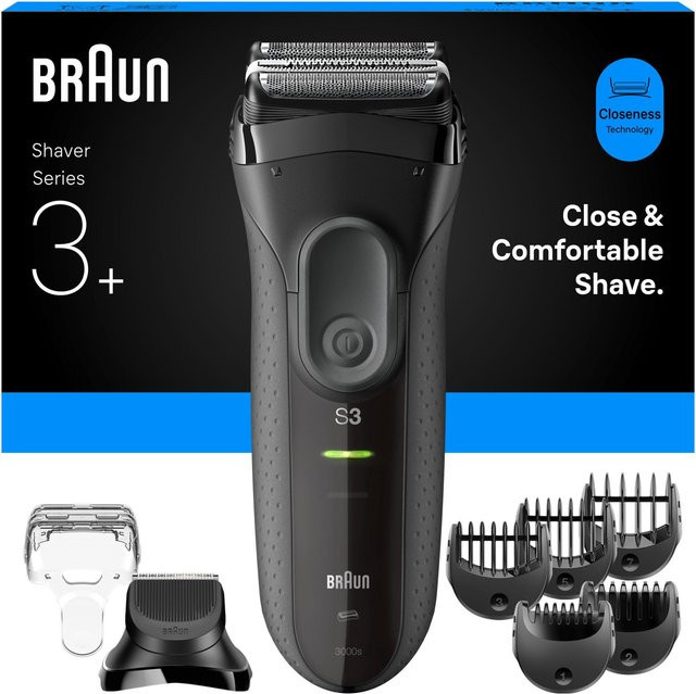Braun Series 3+ 3000BT Elektrorasierer, Grau, Herren - Bild 1