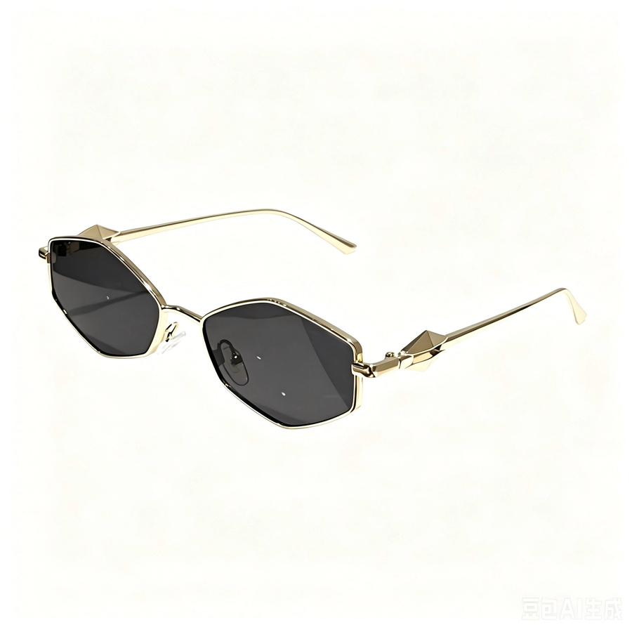 KAMMPT Polygon-Sonnenbrille, Metall, hexagonal, Gold, Damen, Vollrand - Bild 2