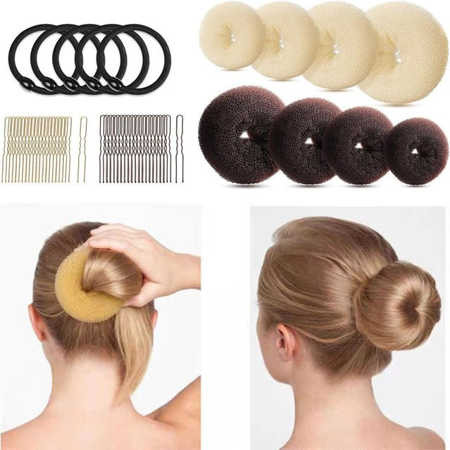 jaysuing Donut-Haarknoten-Maker-Set, 2 Farben, Damen und Mädchen - Bild 1