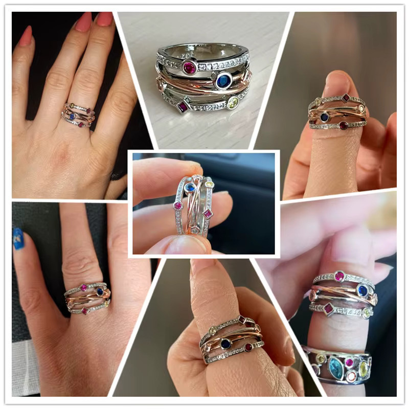 Huitan Ring, Bunt, Zirkonia, Damen - Bild 3