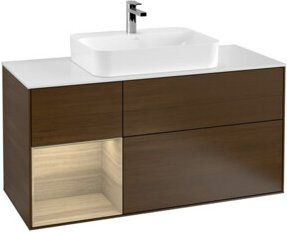 V&B Waschtischunterschrank Finion in Weiß mit Eichenoptik, Breite: 120 cm - Bild 1