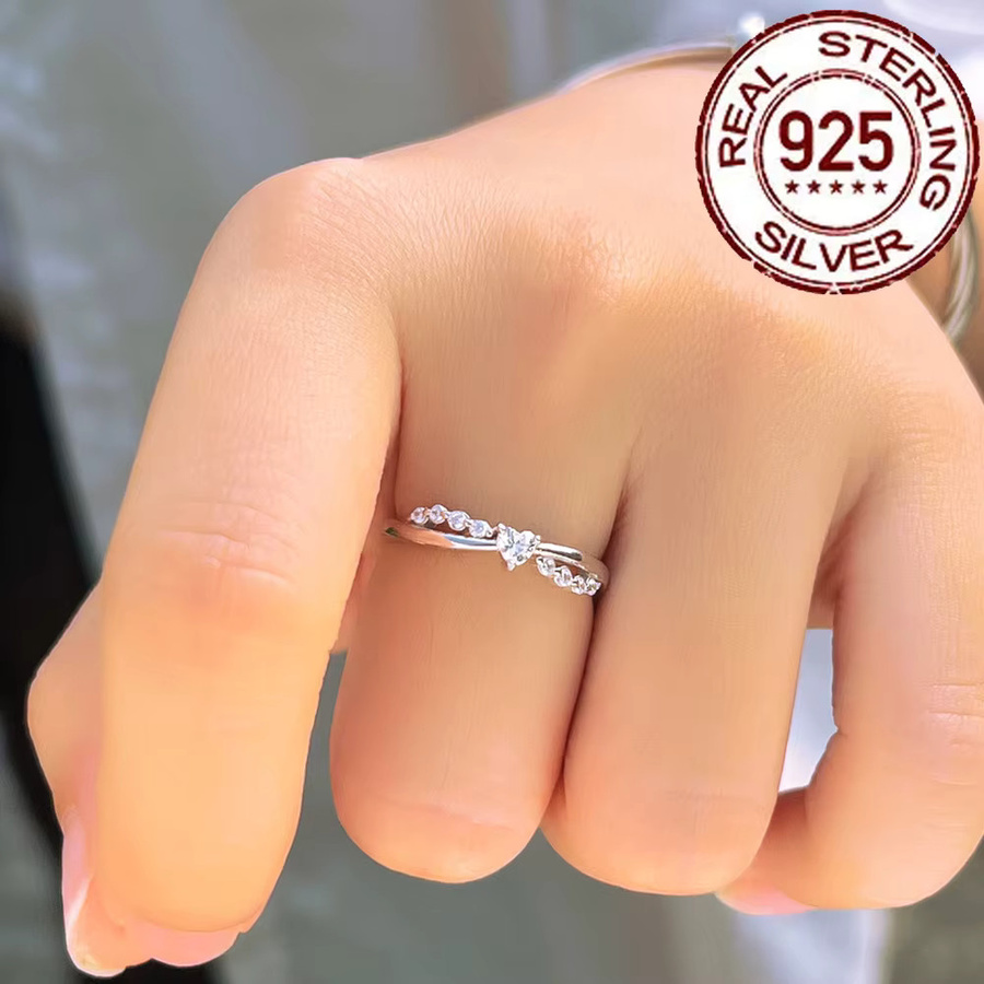 CWWZircons Verlobungsring, 925 Silber, Zirkonia, Damen - Bild 3