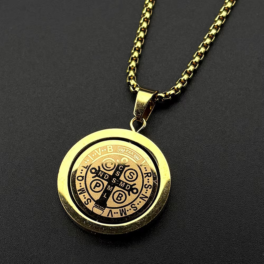 AFAWA Anhänger-Halskette Edelstahl, Kristall, Gold, Unisex - Bild 2