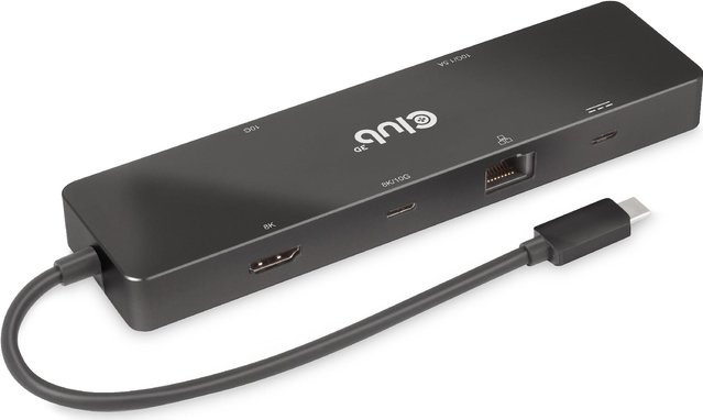 Club3D 6-in-1 USB3.2 Gen2 Typ-C Dockingstation mit Dual Display Unterstützung, HDMI, Ethernet/LAN und USB-A, Schwarz (CSV-1584) - Bild 1