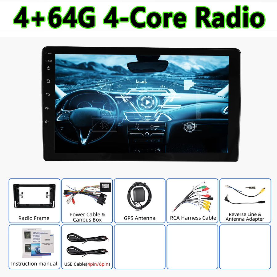MOPECT 2Din Carplay Android Autoradio für Fiat Panda (2003-2012) mit GPS, 4G, WIFI, DAB+ und Dashcam in Schwarz - Bild 8
