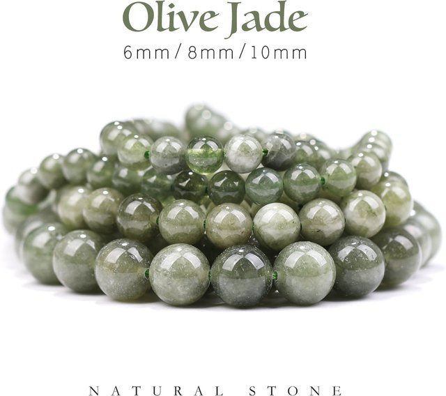SHIJIWLS Perlen Olive Jade Quarz, 6/8/10mm, Unisex - Bild 1