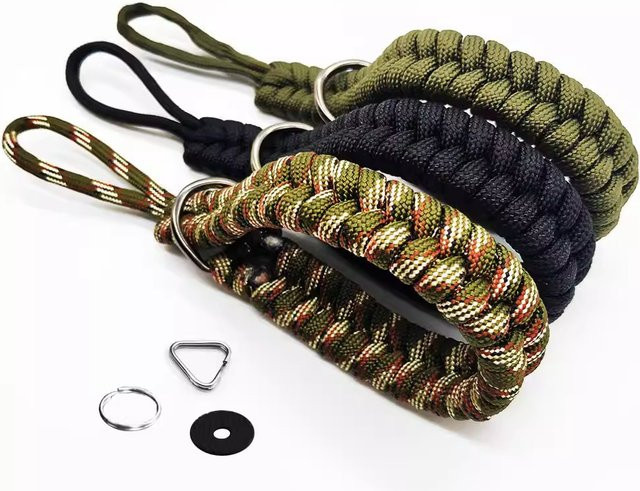 RG Kameragurt als Kamera-Handschlaufe und Handgriff aus grünem geflochtenem Paracord für Canon, Pentax und Panasonic DSLR Kameras - Bild 1