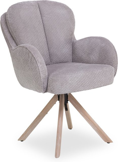 Armlehnstuhl SANSIBAR APPEERUP in Beige/Braun mit Eichenholz und Stoffbezug, B/T/H: 50 x 44 x 88 cm - Bild 1