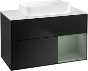 V&B Waschtischunterschrank Finion Wandbeleuchtung in Blau lackiert, B: 100 cm, T: 60,3 cm - Bild 1