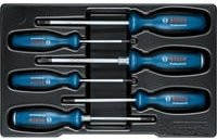 Bosch Professional Schraubendreher-Set 6-teilig mit Schlitz, Kreuzschlitz Phillips, Kreuzschlitz Pozidriv und T-Profil in Blau/Schwarz - Bild 1