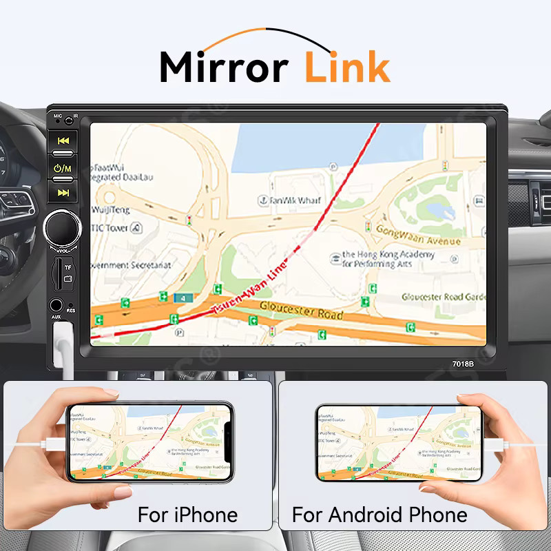 VENBES 7 Zoll Autoradio mit Bluetooth, Mirrorlink und Rückfahrkamera in Schwarz - Bild 3