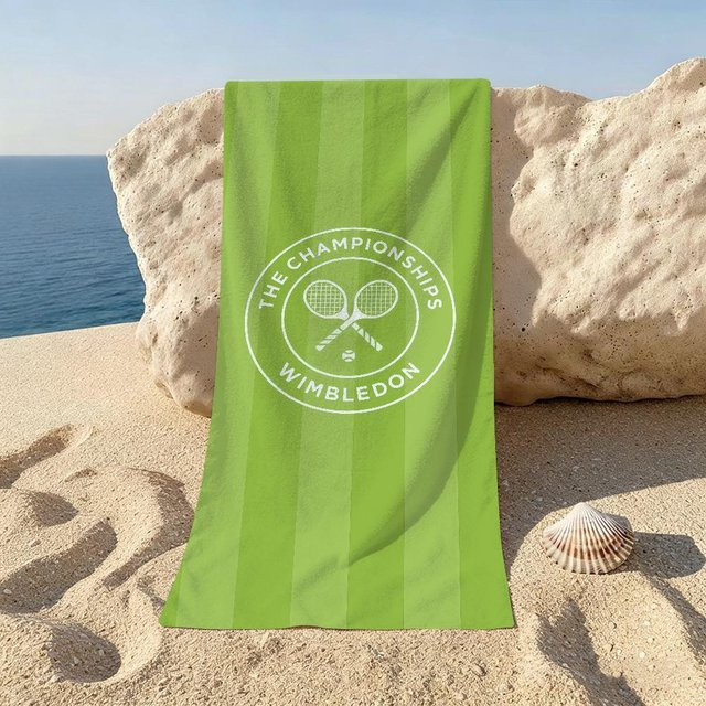 JMG Household Supplies Strandtuch Wimbledon-Logo in Grün, B/H: 80 x 160 cm - Bild 1