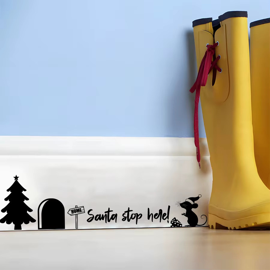 BRUP Weihnachts-Wandtattoo aus abnehmbarem PVC in Schwarz-Weiß für deine Heimdekoration - Bild 2