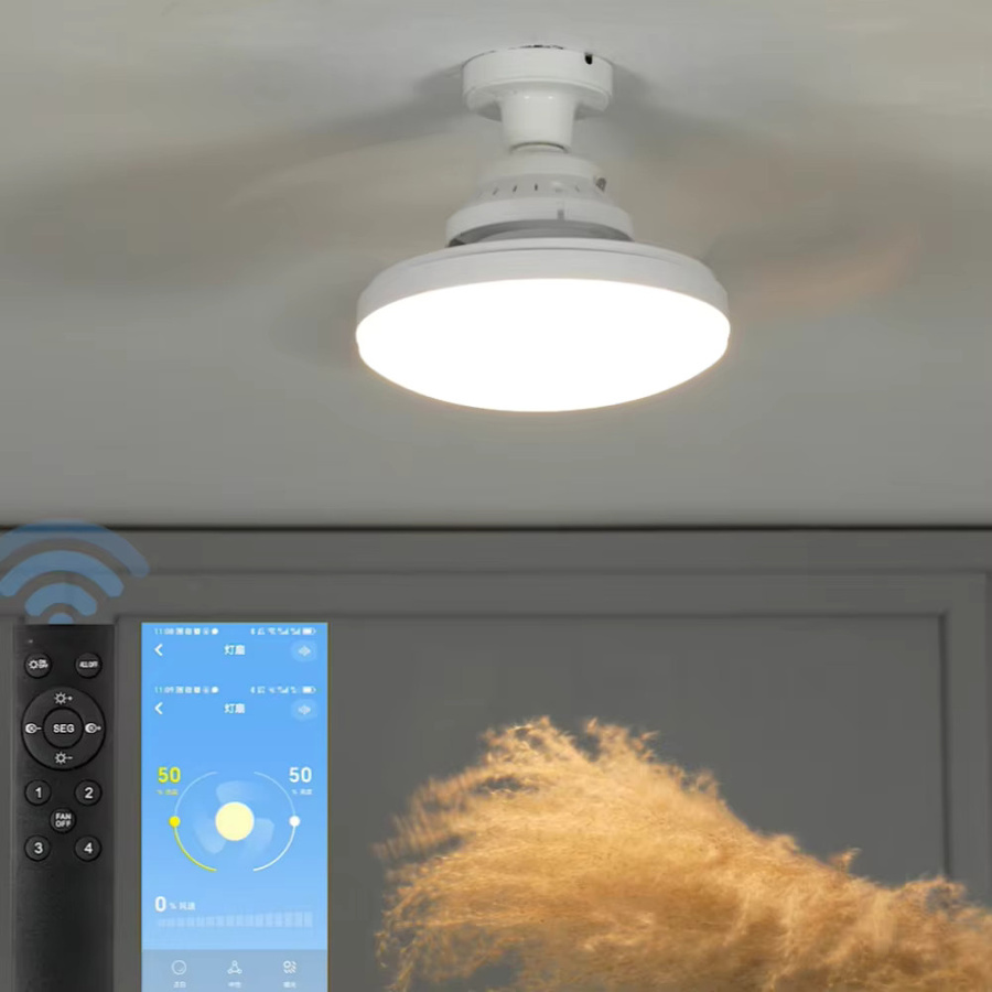 ASCELINA LED Deckenventilator mit E27 Fassung, 48W, Weiß, dimmbar mit Fernbedienung und App-Steuerung für Wohnzimmer, Schlafzimmer und Home Office - Bild 2