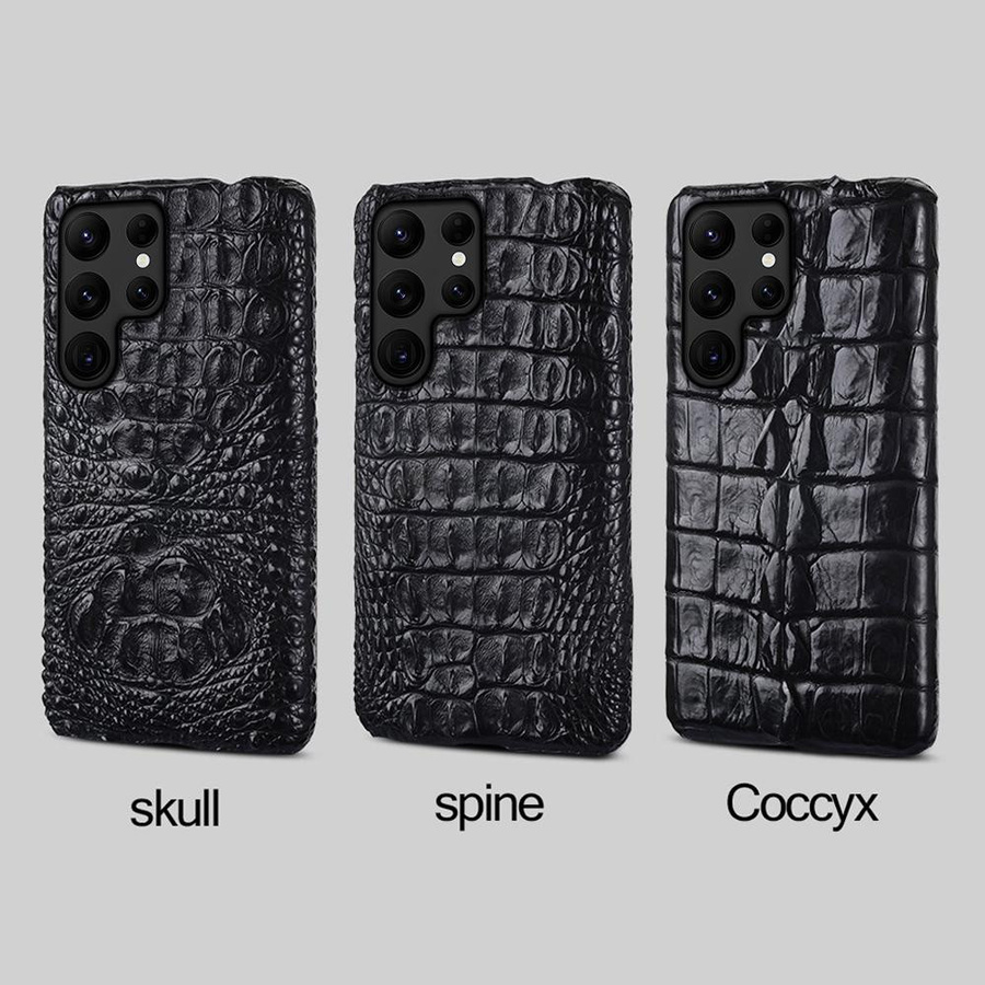 Echte Krokodilleder Handyhülle für Samsung Galaxy S26 S25 S24 S23 S22 S21 Ultra Plus A55 5G in Schwarz und Multicolour - Bild 2