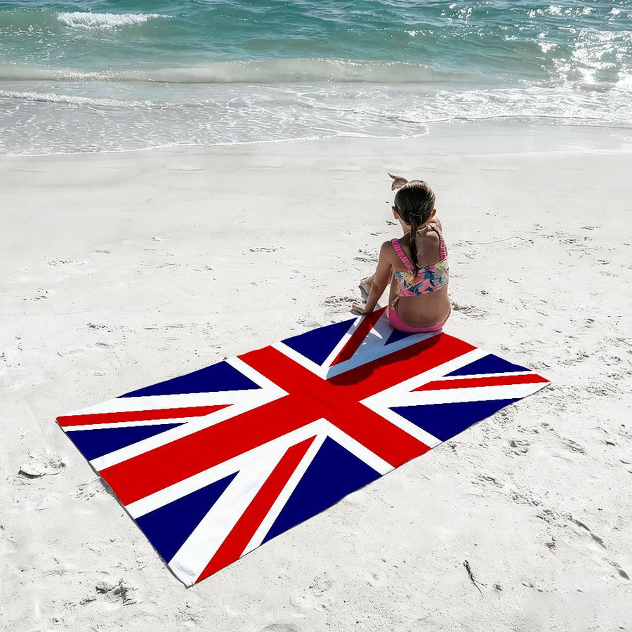 Schnelltrocknendes und saugfähiges Strandtuch mit UK England Flagge von JMG Household Supplies, Mehrfarbig, B: 40 cm, H: 70 cm - Bild 6