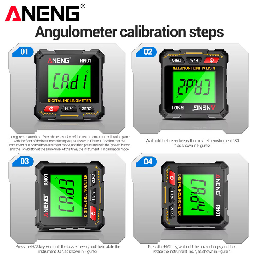 ANENG RN01 Mini Digitaler Winkelmesser mit 360 Grad Messbereich und Magnetischer Funktion - Bild 5