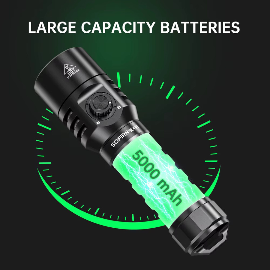 Sofirn SD06 Tauchlicht mit SFT70 LED, 3200 lm, 6500 K Kaltweiß, Schwarz - Bild 2