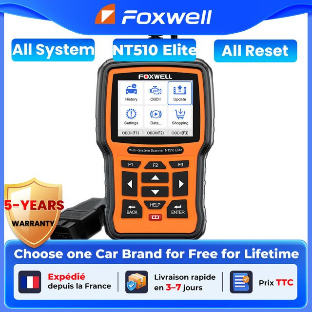 FOXWELL NT510 Elite OBD2-Scanner Alle Systeme Autodiagnosetool mit bidirektionaler Steuerung und Reset-Services - Bild 1