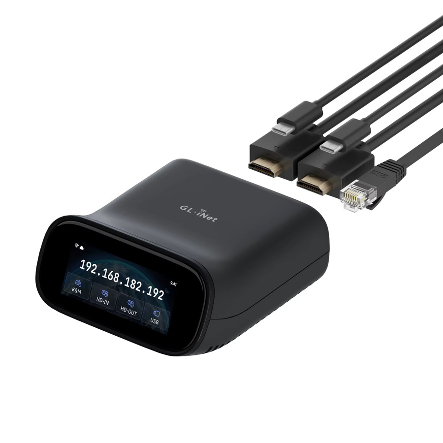 GL.iNet Comet Pro GL-RM10 Ferngesteuertes KVM mit Wi-Fi 6, 4K@30Hz Passthrough, Touchscreen und 32GB EMMC in Schwarz - Bild 3